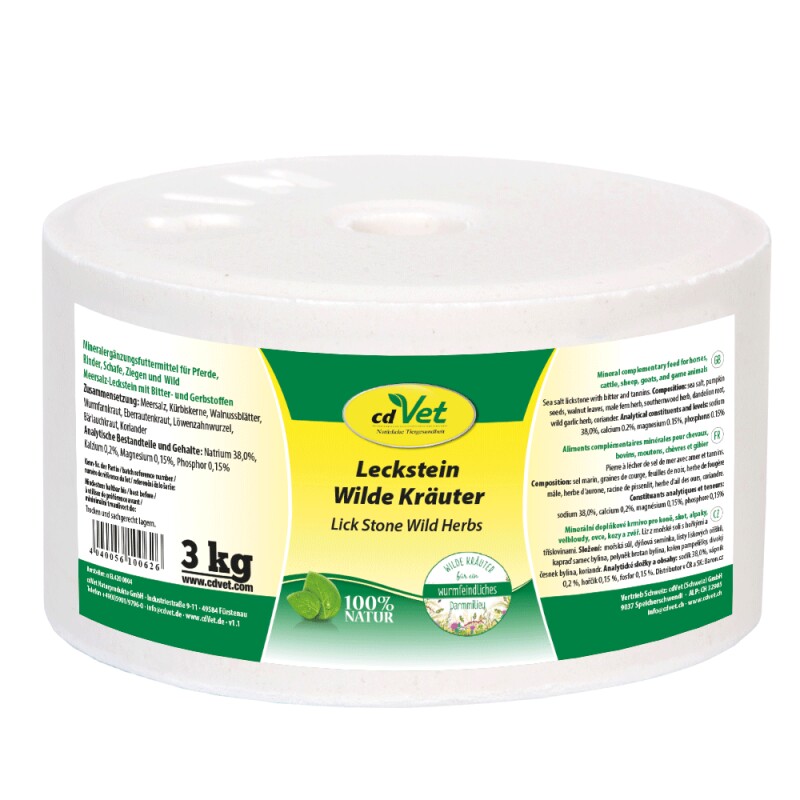 cdVet Leckstein Wilde Kräuter 3 kg