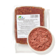 Haustierkost BARF Komfort PLUS Rind 500 g Vakuumverpackung mit rohem Hundefutter und einer runden weißen Schale mit Hackfleisch.