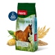 PANTO Pferdefutterbeutel mit einem braunen Pferd, mit Text, der wichtige Vitamine, Omega-3- und 6-Fettsäuren sowie Verdauungsunterstützung hervorhebt.