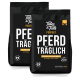 Zwei schwarze Säcke Tales & Tails Perfekt Pferd Träglich Hundefutter mit Pferd und extra Gemüse, je 4 kg.