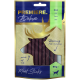 Premiere Deluxe Fleischsticks für Hunde, mit einer Silhouette eines Rehs, beschriftet mit "Hirsch" und "90g", mit dem Hinweis, dass es sich um weiche Leckerlis handelt.