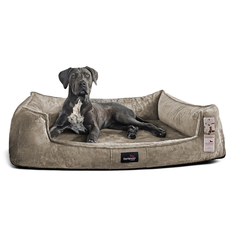Tierlando ® Orthopädisches Hundebett FRANKLIN Kuscheliger Teddy-Stoff - Hundesofa