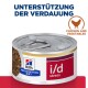 Hill's Prescription Diet i/d Stress-Dosenfutter für Haustiere, mit Huhn und Gemüse, mit dem Text 'Unterstützung der Verdauung.'