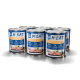 Sechs Dosen Nutri QM M!EAT Hundefutter für Erwachsene, reich an Huhn mit Karotten, zeigt 93 % Fleisch, 7 % Gemüse, 0 % Zuckerzusatz.