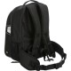 Schwarzer Haustiertrage-Rucksack mit gepolsterten Trägern und Netzseitentaschen, entworfen für den bequemen Transport kleiner Haustiere.