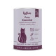 KatKare 'Pute Essential' lavendelfarbene Dose, violette Katzengrafik; 'Pute Essential', 'Snack gut. Tu Gutes. Fühl dich gut.', 'Hypoallergene Snacks'