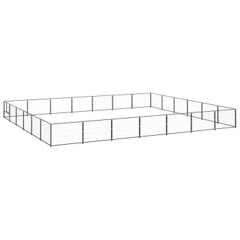 Hundezwinger Stahl schwarz 7 m, 6 m, 70 cm