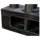 Grau Katzenbaum mit zwei Kratzpfosten und einem gemütlichen Versteckfach. Weicher Stoffbezug und robustes Design.