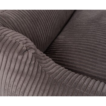 Hundebett aus Cord mit Handwebcharakter Olivia braun/ grau M-L