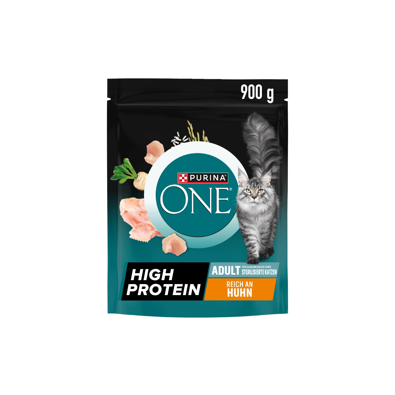 Purina ONE Trockenfutter Katze High Protein 900g Huhn