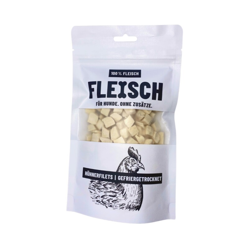 SCHNAUZE & CO. FLEISCH 100% Hühnerbrustfiletwürfel schonend Gefriergetrocknet 50g
