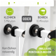 Vergleich der Installation von Haustierprodukten: "KLEMMEN" (5 min) vs. "BOHREN" (10 min). Höhepunkte: "Kein Bohren nötig" und "inklusive Zubehör."