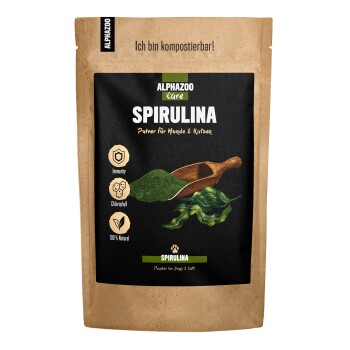 ALPHAZOO Spirulina-Pulver für Hunde und Katzen 750 g