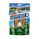 Sachet DeliBest DENTRIX de friandises dentaires à la venaison, fenêtre en forme de dent, texte visible : « 85% Fleischanteil », « Gluten-frei ».