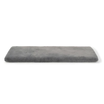 Ortho Fensterliegeplatz grau Grau plüschige Haustierbettmatte, rechteckige Form, weiche Textur, geeignet für Hunde oder Katzen.