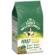 Grüne Tüte James Wellbeloved Hundefutter für Erwachsene, reich an Lamm & Reis, hypoallergen, 2 kg, mit Bildern von drei Hunden.