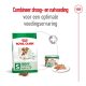 Royal Canin Hundefutterverpackung für kleine Hunde (12+) enthält Trockenfutter und Nassfutter. Text: "Kombinieren Sie Trocken- und Nassfutter für optimale Ernährung."