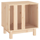 Holzaufbewahrungseinheit für Haustiere mit drei Fächern und kurzen Beinen, mit natürlichem Finish und einfachem Design.