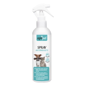 OptiPet Flohspray 250ml für direkte Tieranwendung gegen Flöhe, Milben, Zecken, Läuse