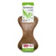 BeneBone medium dental chew for dogs, bacon flavor, shaped like a bone, with packaging displaying "Like a gummy toothbrush for dogs."