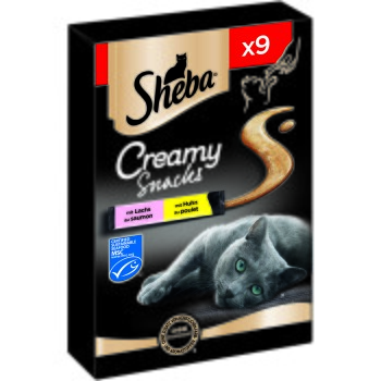Sheba Beutel Creamy Snacks 7x 9x12g Lachs