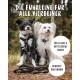 Zwei kleine Hunde im Geschirr an einer schwarzen Leine im Wald; deutscher Text: 'Die Führleine für alle Vierbeiner', 'Für kleine & mittelgroße Hunde', 'Gewicht: 200 Gramm'.