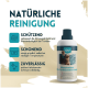 Flasche nimo! Waschmittel für Funktionskleidung, mit Text über natürliche Reinigung, schützende Vorteile und effektive Schmutzentfernung.