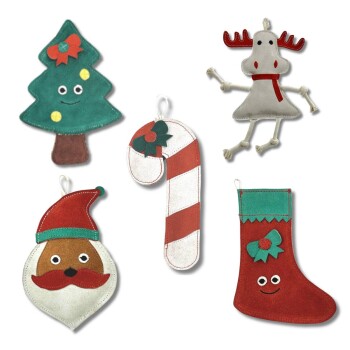 Weihnachtsspielzeuge aus Leder