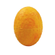 Orangefarbenes, eiförmiges Gummispielzeug für Haustiere mit erhabenem Punktmuster und Mittelnaht