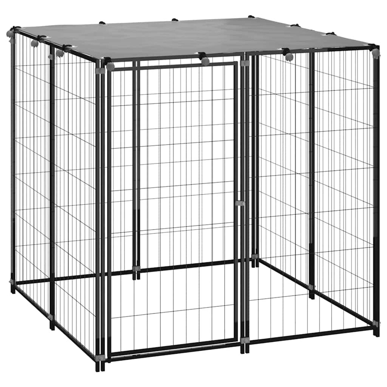 VidaXL Hundezwinger Stahl schwarz 1,1 m, 1,1 m, 1,1 m - Image 1
