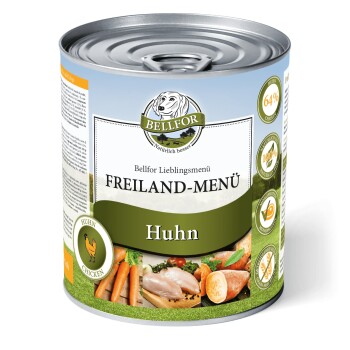 Hundefutter Nass mit Huhn - Getreidefrei - Freiland-Menü - 800g
