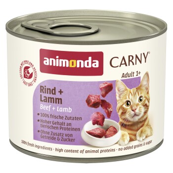 Comparer les prix de animonda Carny nourriture humide pour chat adulte Agneau et bœuf 12x200 g