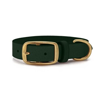 Leder Halsband Dunkelgrün L