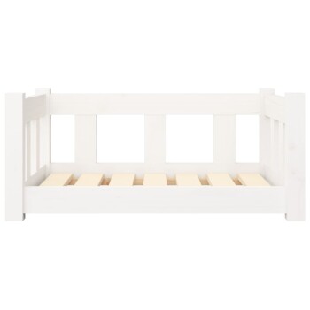 Hundebett Massivholz Kiefer weiß/ beige 50,5 cm, 28 cm, 65,5 cm