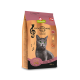 Katzenfutterverpackung mit einer schwarzen Katzensilhouette, musikalischen Noten und Text: "GranataPet Symphonie No. 2," "Lachs Salmon," und ernährungsphysiologischen Angaben.