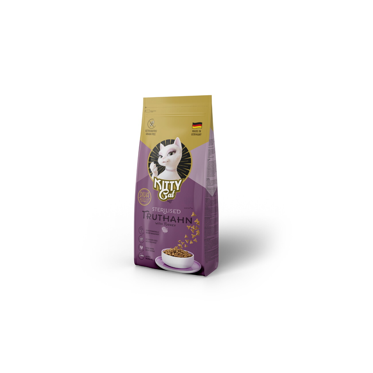 KittyCat Trockenfutter Katze, Adult, Truthahn Sterilised 3 kg