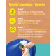 Flasche "GREEN HERO" Pferde-Deckenimprägnierungsspray auf einem türkisfarbenen Hintergrund, mit dem Text "Nature Knows Best" und Zertifizierungslabels.
