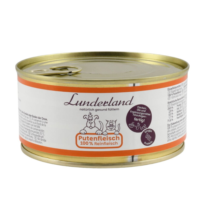 Putenfleisch: Hundefutter für Mage 300 g