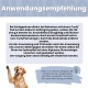 ALPHAZOO-Team in einem Tiergeschäft mit Menschen und Hunden, die nachhaltige Haustierprodukte mit "Made in Germany"-Logos bewerben.