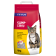Bag of Fit+Fun clumping cat litter, 10kg, with image of a tabby cat and litter scoop illustration.