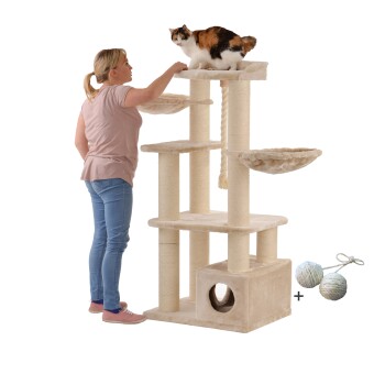 ® XXL Katzenbaum Enya, mit Gratis-Spielball, beige