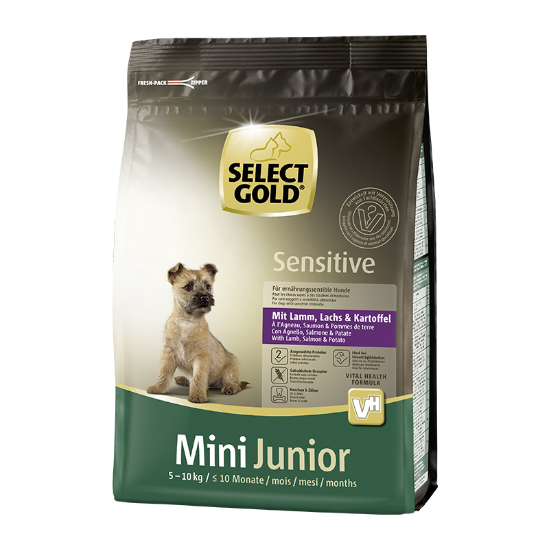 SELECT GOLD Sensitive Junior Mini Lamm, Lachs & Kartoffel 1kg