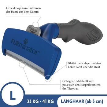 pour chien L Poils longs (plus de 5 cm de longueur de poil)