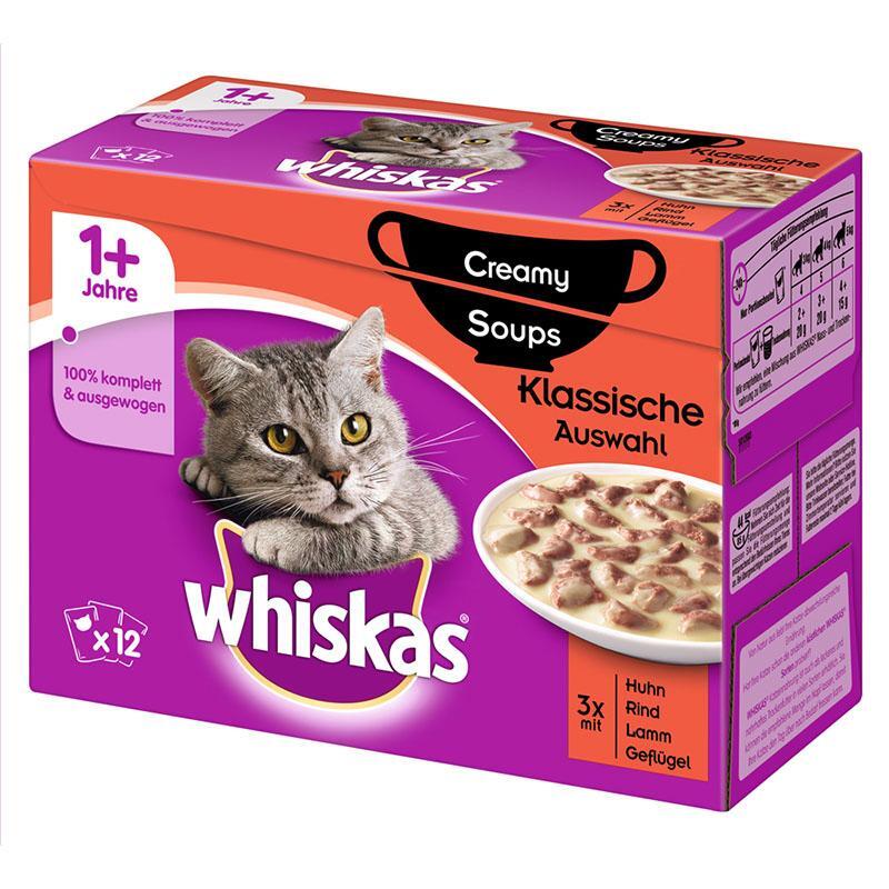 Whiskas Adult 1+ Creamy Soups 12x85g Klassiche Auswahl