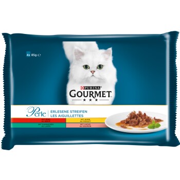 Perle 4x85g Rind, Huhn, Kaninchen & Lachs