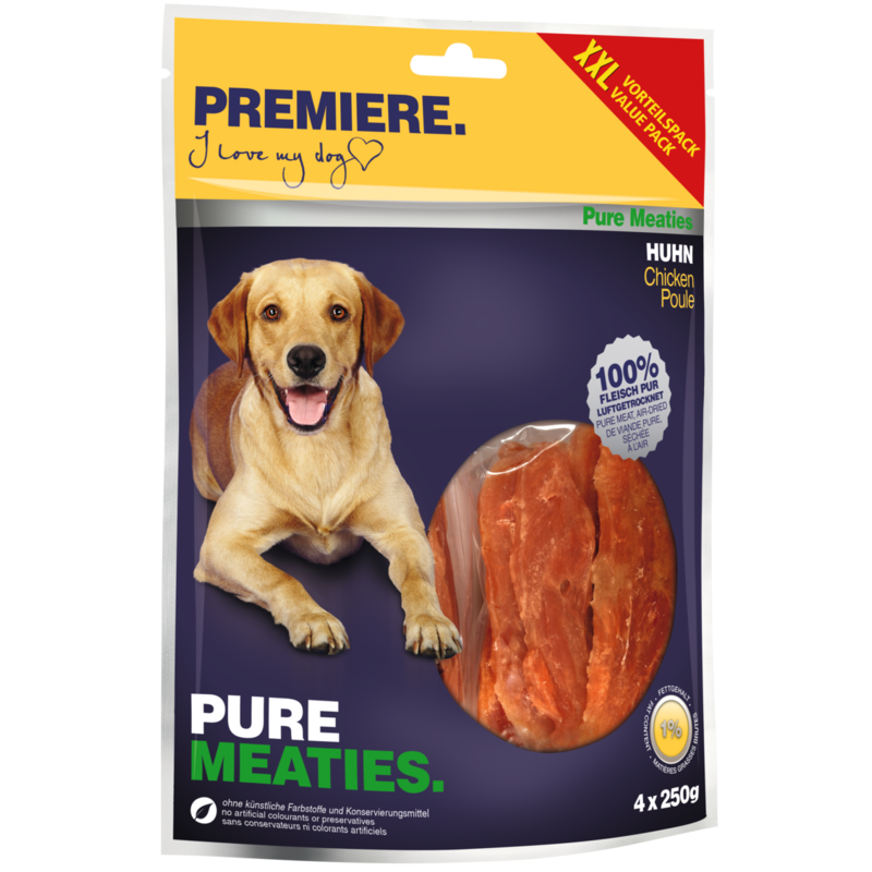 PREMIERE Pure Meaties Huhn XXL 4x250g Vorteilspack