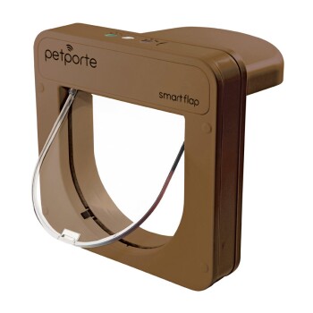 PetPorte SmartFlap Mikrochip Katzenklappe Braun