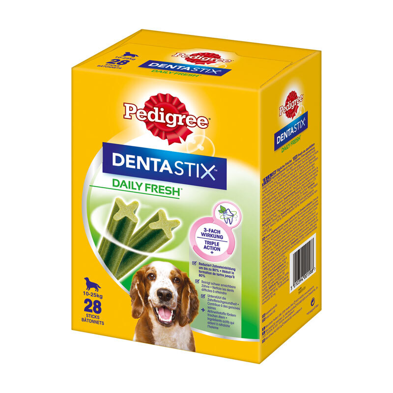 Pedigree Zahnpflege Dentastix Fresh Multipack 28 Stück für mittelgroße Hunde