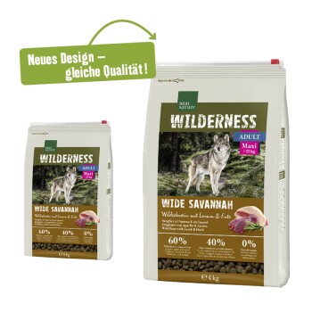 WILDERNESS Maxi Adult Wide Savannah con Cinghiale, agnello e anatra 4 kg