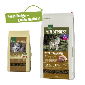 WILDERNESS Maxi Adult Wide Savannah con Cinghiale, agnello e anatra 12 kg